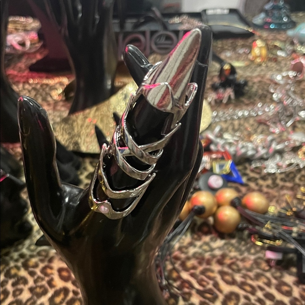 Silver Multi-Band Statement Ring - image 1